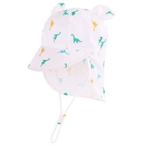Cappello da spiaggia per bambini UPF50+ con protezione UV e risvolto per il collo, motivo dinosauro, per avventure all'aperto, cappelli estivi per bambini. - Product Image 2