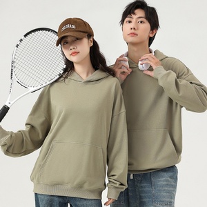 Vente en gros de sweats à capuche unisexes personnalisés, basiques, amples et oversize, pour l'automne, en molleton épais 380 g/m², à épaules tombantes, brodés - Product Image 5