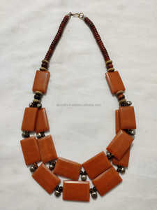 <span class=keywords><strong>Buffalo</strong></span> boynuz kolye son kolye Amber reçine kemik pirinç akik yuvarlak şekil bal renk/doğal tasarımlar hindistan kolyeler - Product Image 4