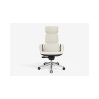 Chaise de bureau ergonomique en cuir véritable de luxe à dossier haut, chaise de direction pivotante réglable élégante