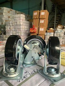 Heavy Duty <b>Black</b> Polyurethane Caster Wheel 4 5 6 8 Inch with Iron Core and Zinc Plated Swivel <b>Bracket</b> 1000kg Load - Product Image 3