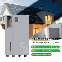Batterie solaire Enershare auto-chauffante 48V 314Ah LiFePO4 16kWh, batterie lithium-ion avec équilibrage actif -20 ° Chargeur C