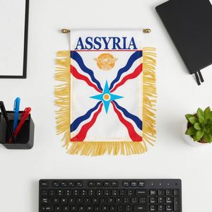 Bandera de Asiria, Bandera Asiria de Doble Cara, Mini Banderas Colgantes, Poliéster de Alta Calidad, Impresión Digital, Logotipo Personalizado a Color, para Exteriores - Product Image 2