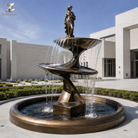 Fuente de Bronce Fundido con Escultura de Dama, Estatua Clásica de Agua en Cascada para Decoración de Jardín, Patio de Villa u Hotel