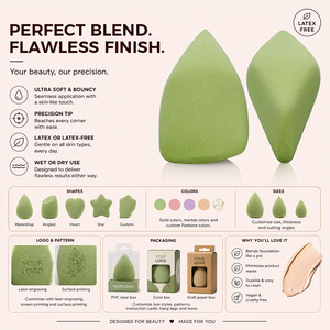 Éponge de maquillage sans latex de forme spéciale en gros, couleurs personnalisées, texture douce pour une application professionnelle de la beauté - Product Image 2