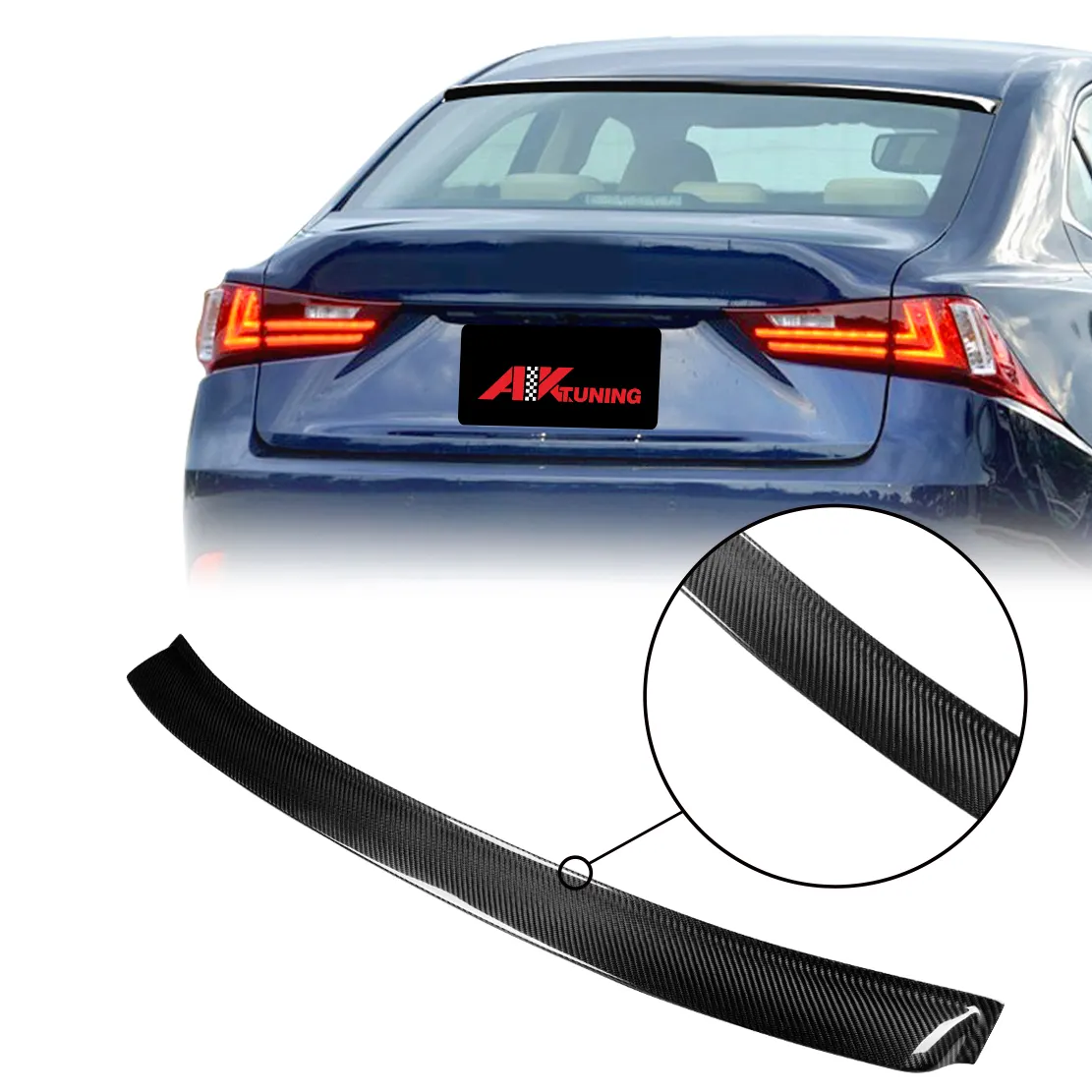 Para 2014-2020 lexus is250 is350 carro peças acessórios corpo kit de fibra de carbono spoiler teto peças