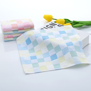Baberos de gasa de algodón para bebés, 27x27 cm, toallas absorbentes suaves con patrón a cuadros para bebés de 0 a 12 meses - Product Image 4