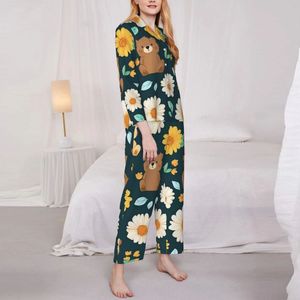 ชุดนอนผ้าสแปนเด็กซ์แขนยาวของผู้หญิงปรับแต่งโลโก้ระบายอากาศเอวยางยืดและปิดด้วยเชือกสำหรับใช้ในบ้าน - Product Image 1