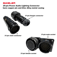 Conector Socapex de 37 pines para iluminación de escenario DMX, XLR, audio y alimentación, macho y hembra, con pin de cobre chapado en oro y carcasa metálica