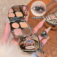 4 Warna IGOODCO Langsung dari Pabrik Bebas Kekejaman Tahan Air Berkilau Satin Eyeshadow Glitter Tekan Set Kosmetik Cermin Hadiah