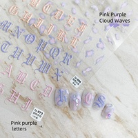 TA72 2025 Relief Style Japonais Adhésif Support Gothique Alphabet Nail Stickers