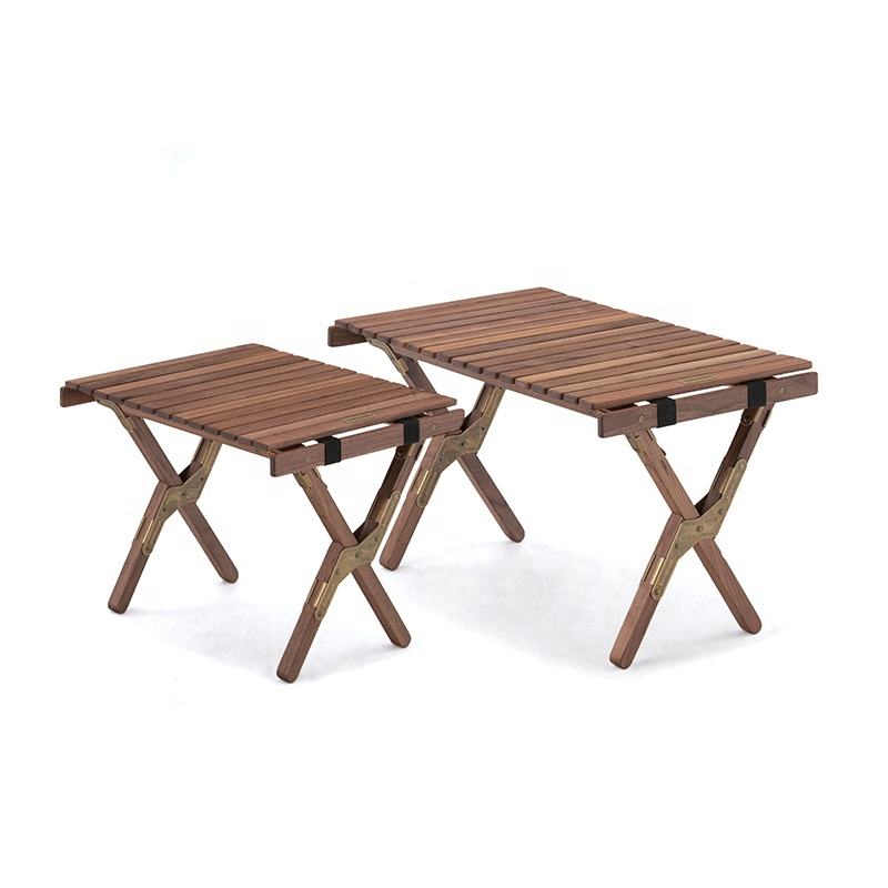 Naturehike Glamping Outdoor Furniture Foldable Walnut Wood Egg Roll Table