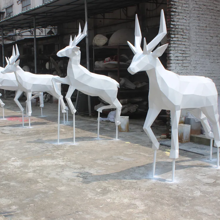 庭の装飾等身大動物彫刻樹脂鹿像