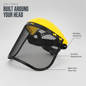 Leistungsstarker Freischneider-Zubehör Schutzmaske Gelber Kettensägen-Helm für Gesichtsschutz - Product Image 3