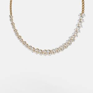 Collar de Plata con Diseño de Hoja, con Incrustaciones de Diamantes de Moissanita, Collar de Lujo para Novia, Regalo de Plata para Mujer, Uso Diario - Product Image 1