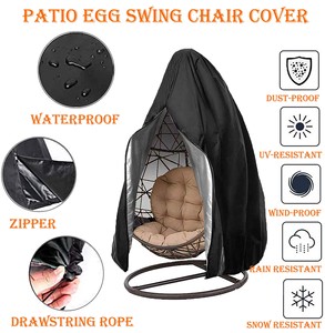Dus-tproof-funda impermeable y duradera para <span class=keywords><strong>silla</strong></span> de Patio, cubierta de <span class=keywords><strong>silla</strong></span> columpio colgante de huevo con cremallera, resistente al agua - Product Image 3