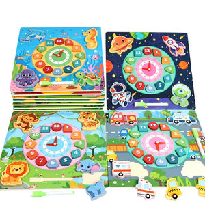 Nuevo Reloj Digital de Doble Cara para Educación Temprana Infantil, Rompecabezas 3D, Juguetes de Madera, Pizarra de Dibujo, Juguetes Educativos para Niños - Product Image 1