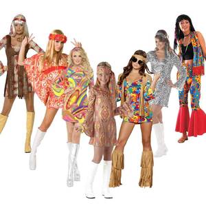 Disfraz Retro de los Años 60 y 70 para Mujer, Estilo Disco, Hippie, Groovy, para Actuaciones, Carnaval, Ropa de Chica Hippie - Product Image 1