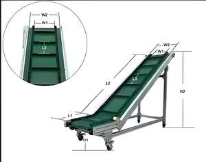 حزام ناقل صغير مائل مخصص ، مادة PVC خضراء للاستخدام في المطاعم-مصنعة خضراء صغيرة - Product Image 1