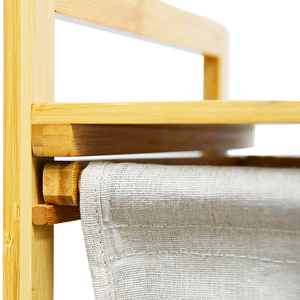 Large <strong>Double</strong> Deluxe Frame Wooden Bamboo Clothes Basket <strong>Laundry</strong> <strong>Hamper</strong> Landry <strong>Hamper</strong> Waterproof with Lid and Liner - Product Image 6