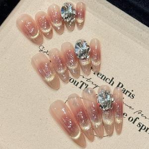 <span class=keywords><strong>Uñas</strong></span> Postizas <span class=keywords><strong>de</strong></span> Lujo con Diseño <span class=keywords><strong>de</strong></span> Charms 3D, <span class=keywords><strong>Uñas</strong></span> Acrílicas Hechas a Mano - Product Image 4