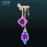Luces Navideñas para Exteriores, Motivo de Estrella Navideña LED 2D, Postes de Calle Decorativos Navideños 2D