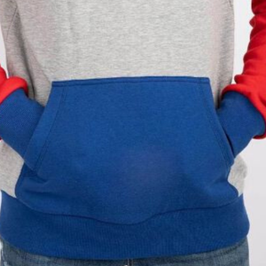 Super qualité 100% coton coupe et coudre à capuche nouveau style hiver couleur bloc imprimé à capuche - Product Image 3