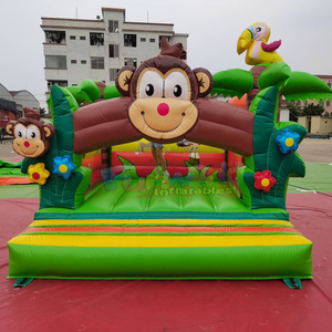Commercial grade chateau gonflable new bouncy castle <b>inflatable</b> jungle bouncing <b>house</b> with slide for kids party - Product Image 4