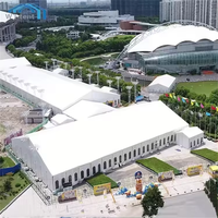 Carpa de Exhibición Grande de Aluminio con Estructura en A de 40m x 80m, Blanca, para Eventos y Ferias Comerciales al Aire Libre, con Capacidad para hasta 1600 Personas