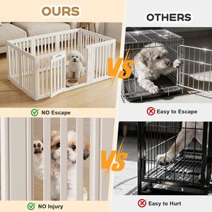 Recinto per Animali Domestici con Cancelli, Recinzione Interna Fai-da-Te con Ventose, Cuccia Ecologica per Cani di Piccola Taglia e Cuccioli - Product Image 3