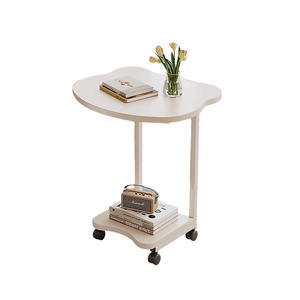 Mesa de Centro Móvil Creativa <span class=keywords><strong>con</strong></span> Marco Metálico Resistente, Ruedas Retráctiles y Tablero Artificial, Diseño Moderno para Sala de Estar - Product Image 5