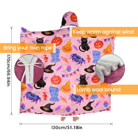 Couverture Polaire à Capuche Personnalisée, Douce et Chaude, Motifs Floraux et Dessins Animés, Grande Taille, Certifiée OEKO-TEX, Vente en Gros pour Halloween, Fabrication OEM