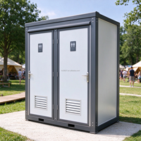 Toilettes mobiles préfabriquées en acier, WC public extérieur portable, sanitaires modulaires, installation facile pour chantier et parc