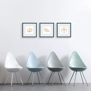 现代设计Abs塑料座椅设计师北欧餐椅，带金属钢腿