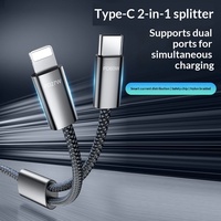 Câble de données USB-C vers USB-C 2 en 1, 5A, charge rapide PD 60W, en nylon, avec conducteur en cuivre pur, pour ordinateurs, téléphones et appareils iOS