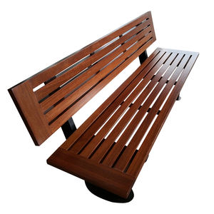 Chaise en bois carrée de <span class=keywords><strong>banc</strong></span> de patio en bois de jambe longue d'acier inoxydable de style moderne pour le parc extérieur de jardin et le lieu public pour diner - Product Image 5