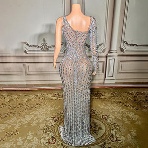 Novance Y4982 Abbigliamento Donna all'Ingrosso Abiti da Sera Eleganti da Donna <span class=keywords><strong>con</strong></span> Strass Scintillanti e <span class=keywords><strong>Spacco</strong></span> - Product Image 5