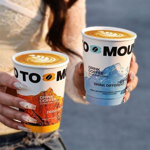 Custom logo Printed Eco Friendly Latte Coffee Paper <b>Cup</b> 4/8/10/12/16oz Hot and Cold Drinks Double Wall Paper <b>Cups</b> with Lids - Product Image 1