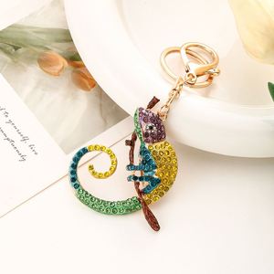 Diamond Chameleon Keychain Bling Crystal Rhinestone Lizard Keyring Cute Animal Novelty Charm Pet <b>Gift</b> Gecko Style - Product Image 3