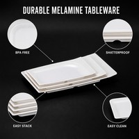Assiette en mélamine multi-tailles, légère et facile à nettoyer, pour la maison, l'extérieur et les restaurants