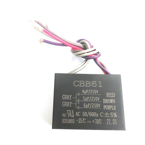 Condensador <span class=keywords><strong>de</strong></span> Película <span class=keywords><strong>de</strong></span> Polipropileno <span class=keywords><strong>de</strong></span> 5 Cables HBC CBB61, Condensador para <span class=keywords><strong>Ventilador</strong></span> <span class=keywords><strong>de</strong></span> <span class=keywords><strong>Techo</strong></span>, <span class=keywords><strong>Precio</strong></span> 4uf 250v 5uf 250v 6uf 250v 40/70/20, 40/85/21 FAN,<span class=keywords><strong>VENTILADOR</strong></span> - Product Image 4