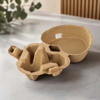Prêt à expédier : Barquette à œufs en pulpe moulée marron, 100 % biodégradable, empilable, pour œufs de poules élevées en pâturage