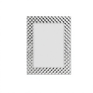 Silver Diamond Pattern Polished Metal Picture Frame 5x7 For Home <b>Wall</b> <b>Mounted</b> & Gifting For Wedding & Birthday Party - Product Image 1