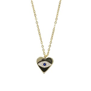 Collier pendentif cœur en métal œil du diable, bijoux neutres pour femmes et filles - Product Image 6