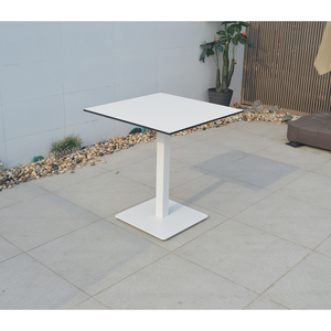 Table à manger moderne en acier inoxydable avec plateau pour la maison, le restaurant ou l'extérieur, meubles d'extérieur polyvalents - Product Image 5