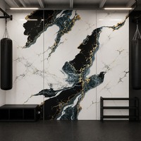 Panneau mural imperméable de style européen en marbre UV avec impression effet pierre, panneau en PVC rigide pour hôtel et usage domestique