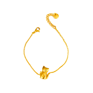 Pulsera de Moda con Dijes, Acero Inoxidable 316L, Baño de Oro PVD, Colgante de Gato, Joyería Sostenible y Resistente - Product Image 2