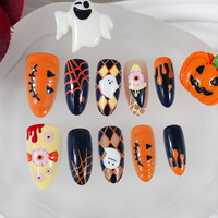 Accessoires pour ongles 3D mignons et originaux en forme de citrouille et de petit fantôme, vente en gros pour Halloween
