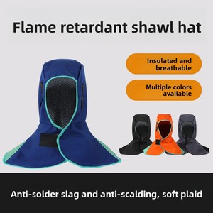 Cape et chapeau de protection anti-brûlure pour <span class=keywords><strong>soudeur</strong></span> électrique, ignifuges, anti-poussière, anti-éclaboussures, pour travaux de ponçage - Product Image 3