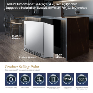 NE-357-8 Refrigerador/Congelador para Exteriores de Acero Inoxidable, con Cajón, Zona Única, Enfriador y Congelador Integrado para Bebidas - Product Image 6